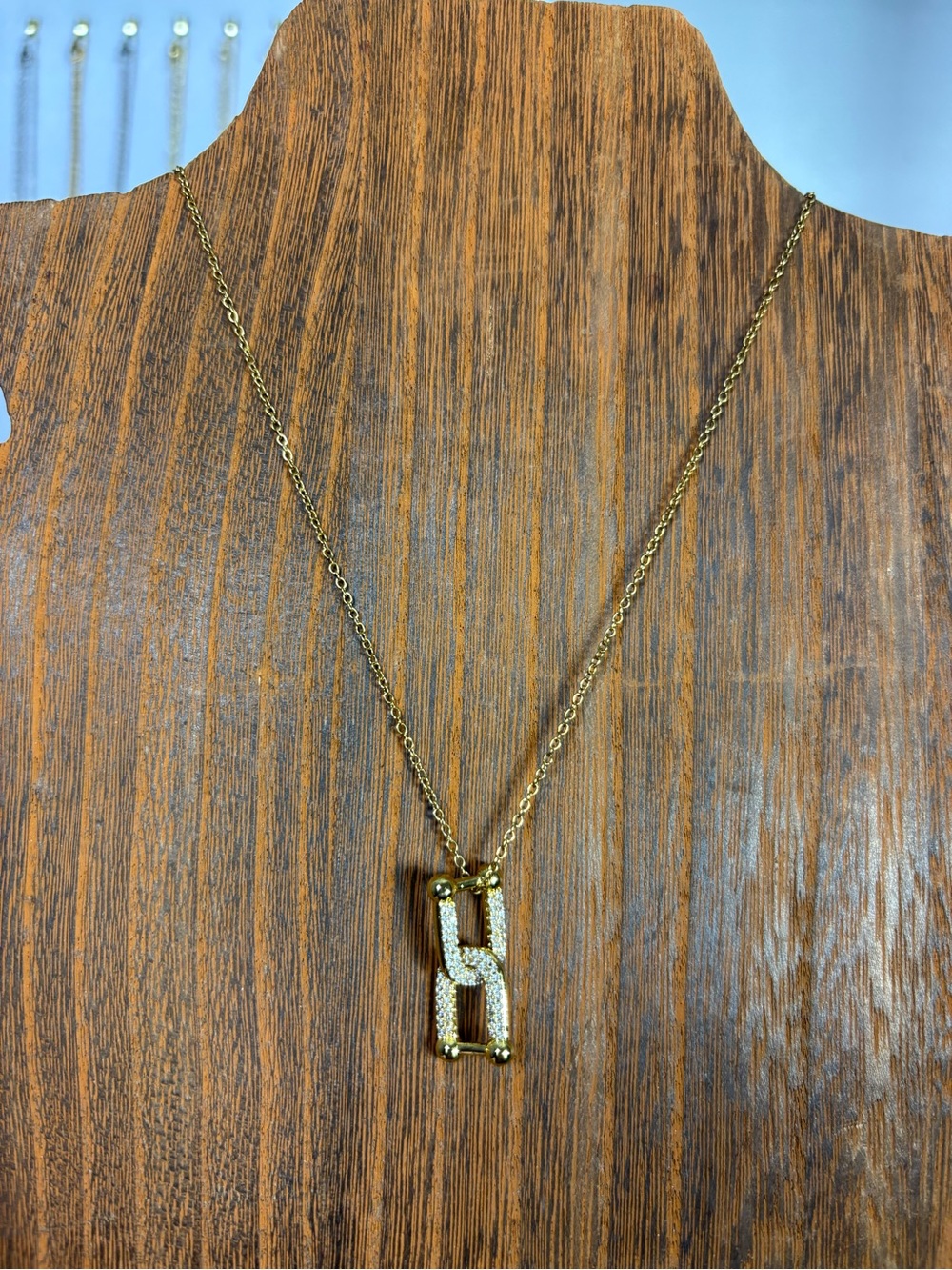 Gold Tiffany&Co DUPE Necklace with Clear CZ’s.